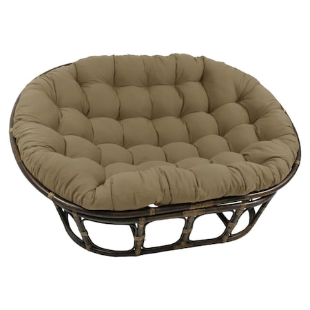 International Caravan 63 x 45 in. Rattan Double Papasan Chair with Twill Cushion, Toffee Brown 3304-TW-TF